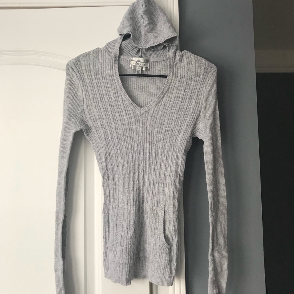 Grey hooded sweater